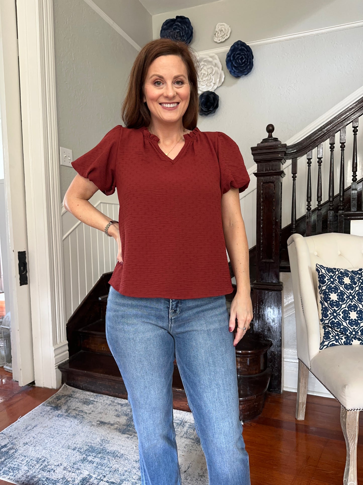 Mocha Brown Textured Top