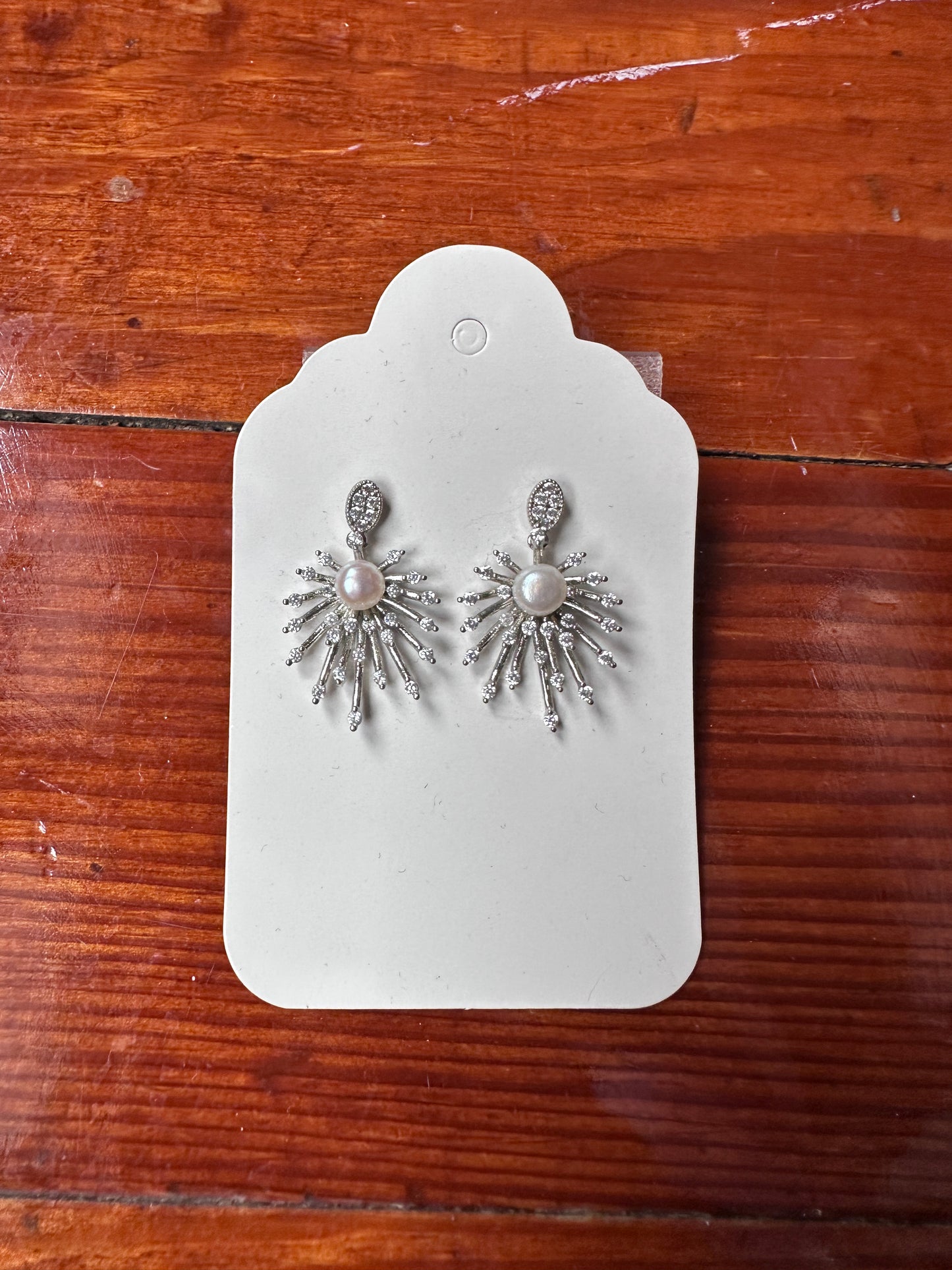 Silver starburst earrings