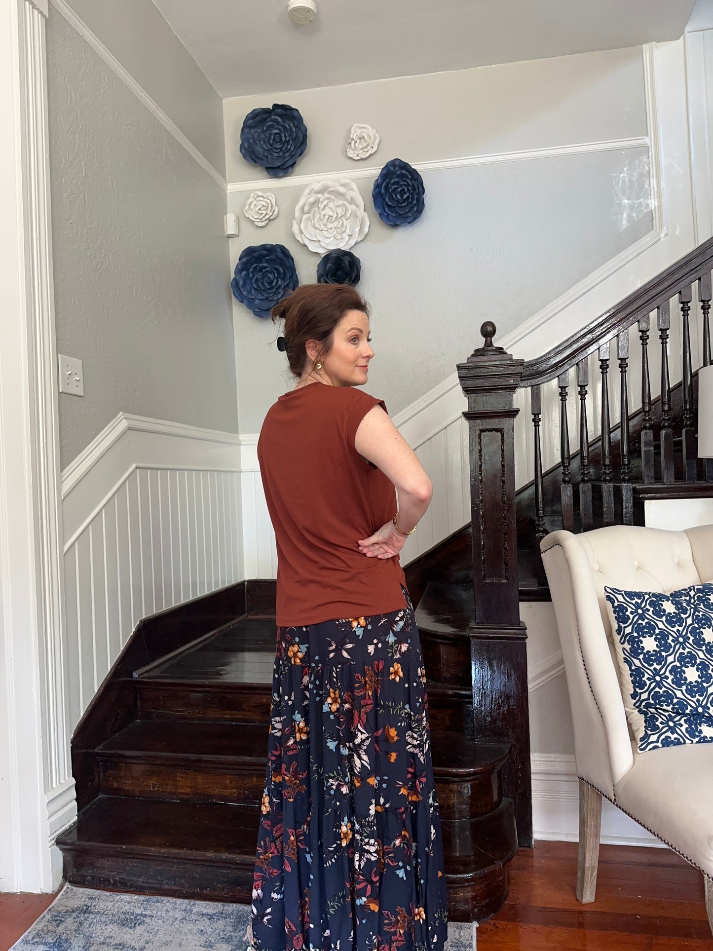 Rust Cap Sleeve Top