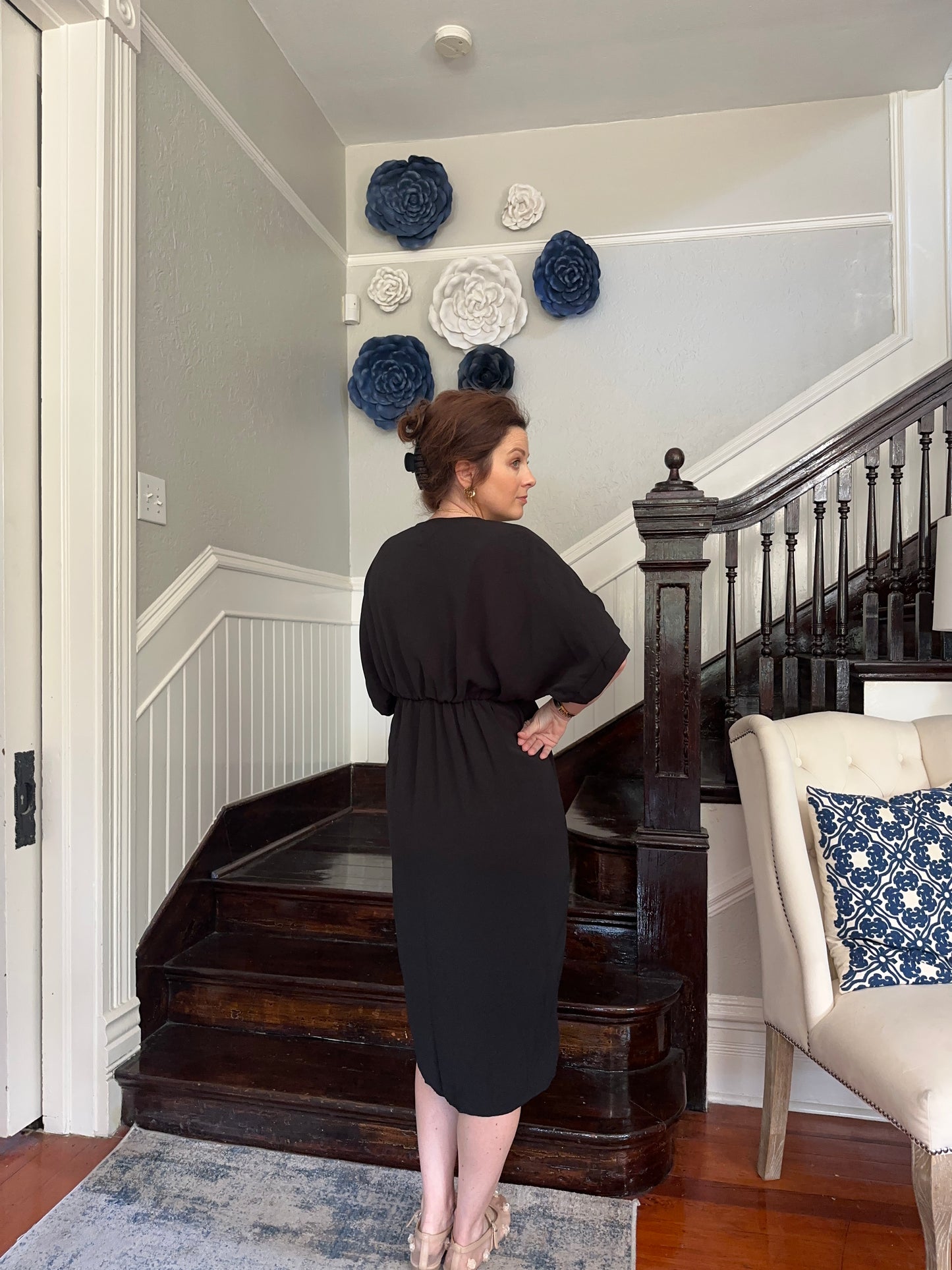 Black Midi Wrap Dress