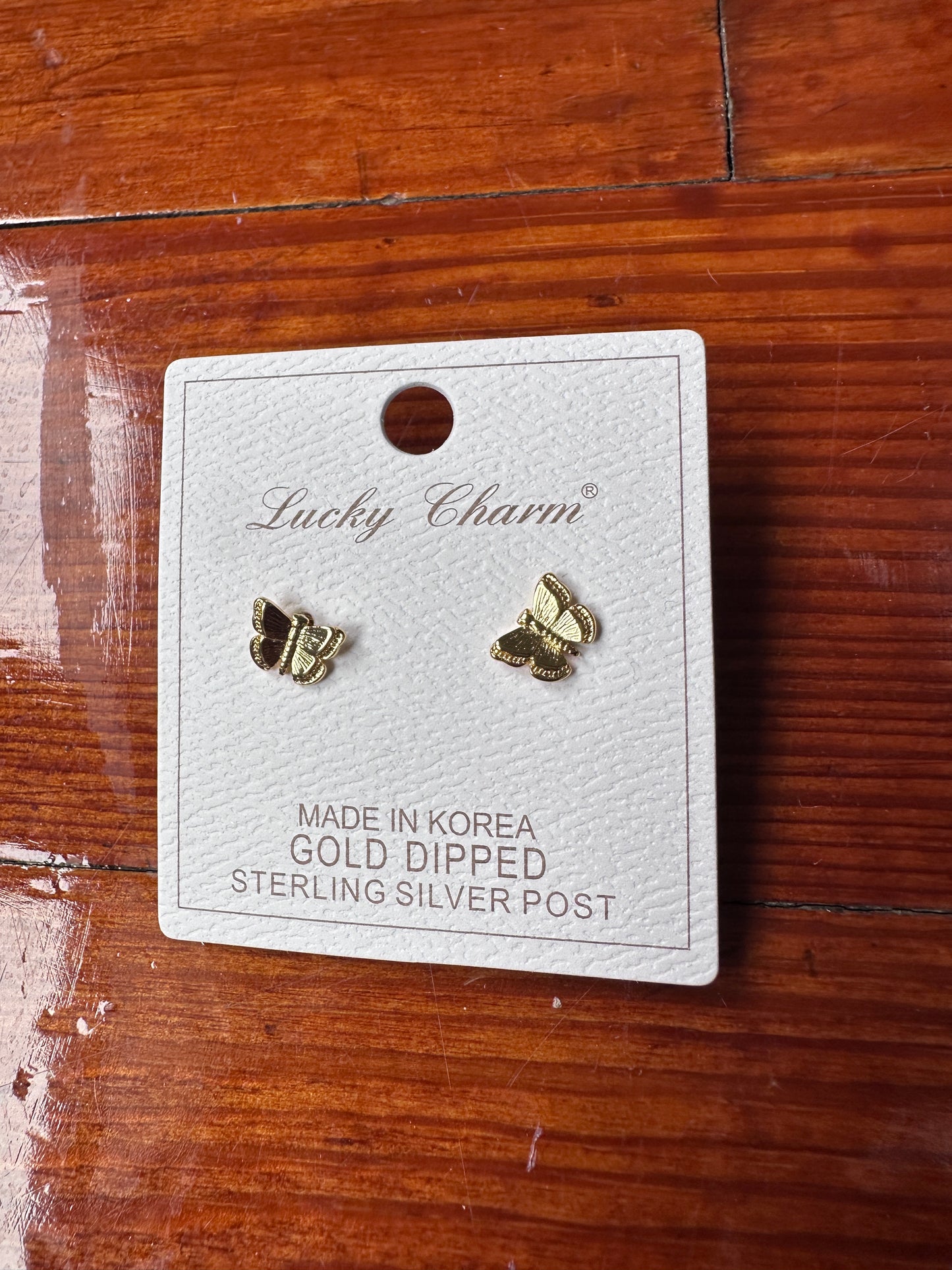 Raised butterfly earrings