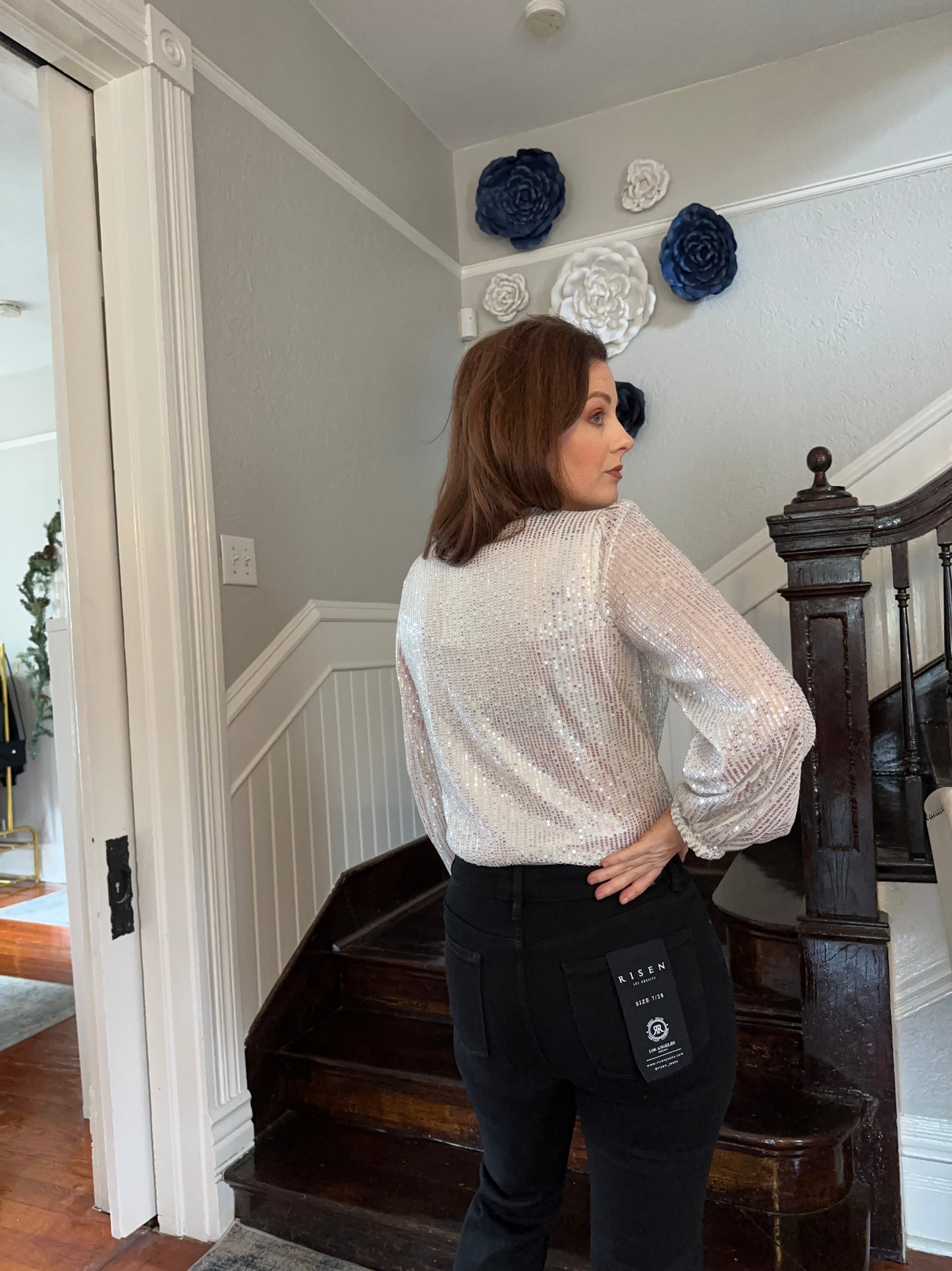 Silver Sequin Bodysuit