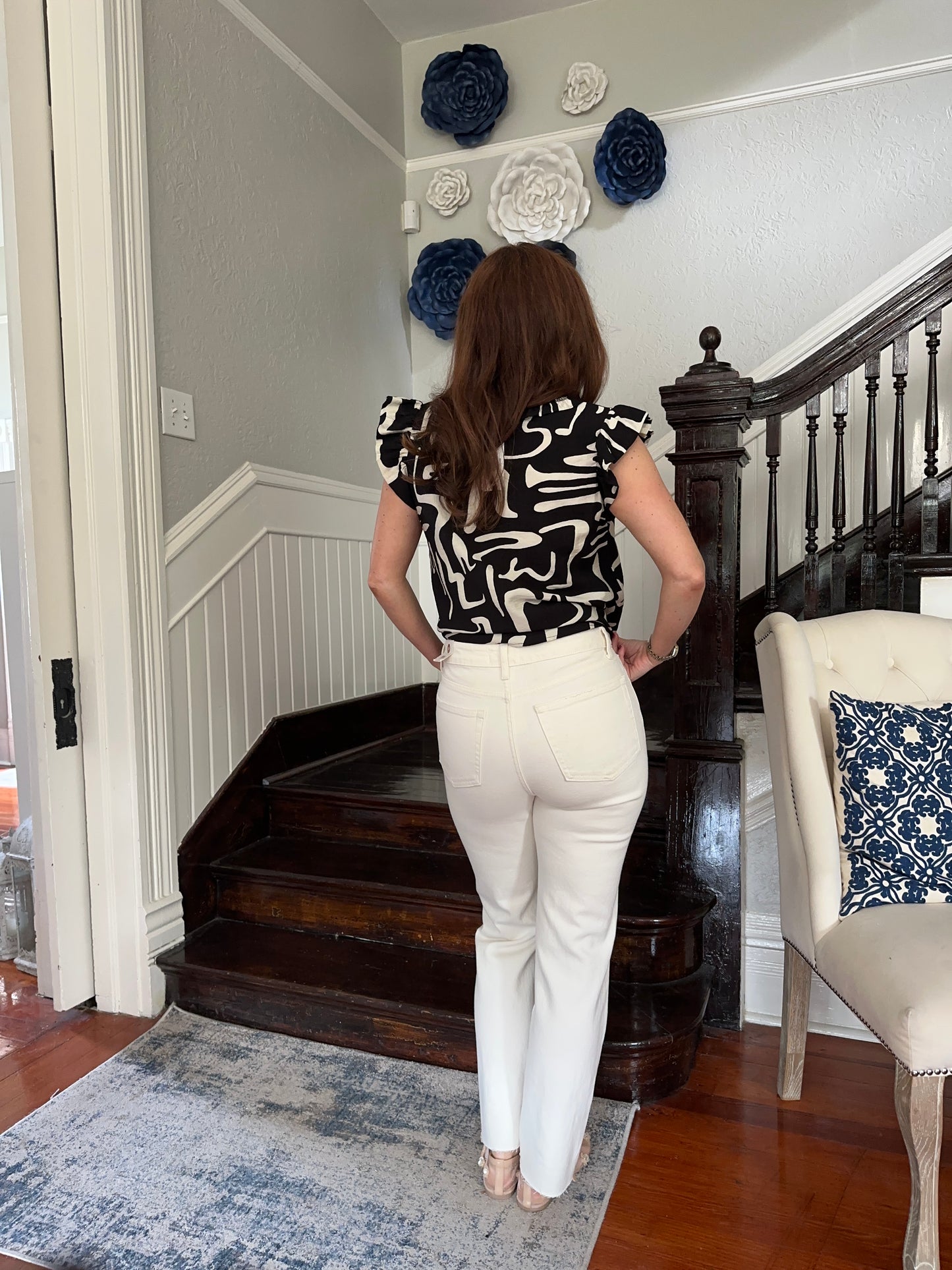 Cream Straight Jeans