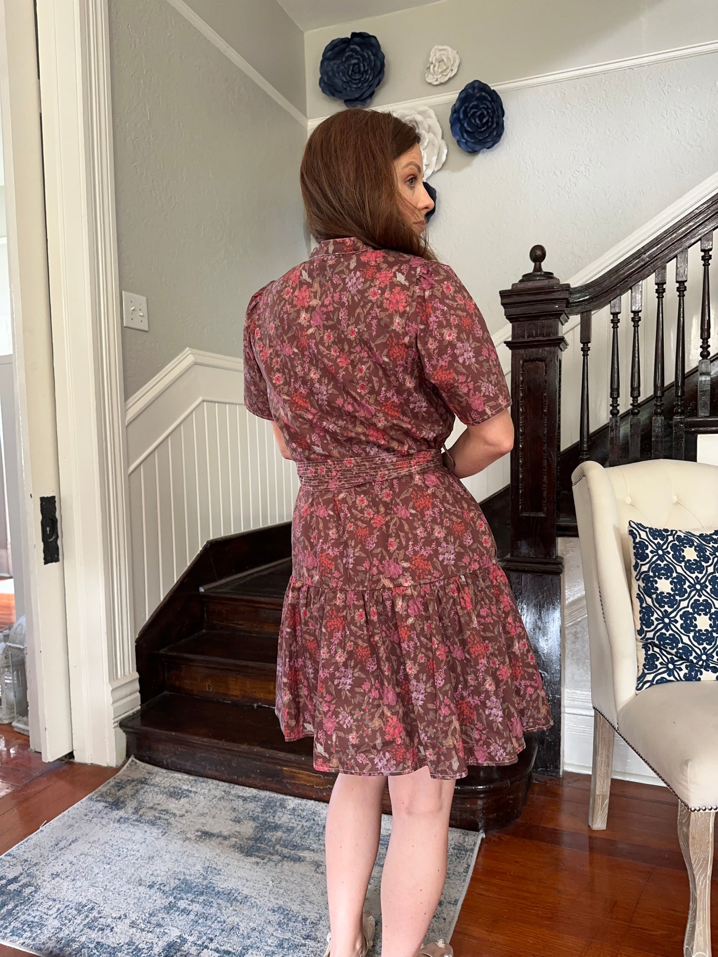 Brown Floral Dress