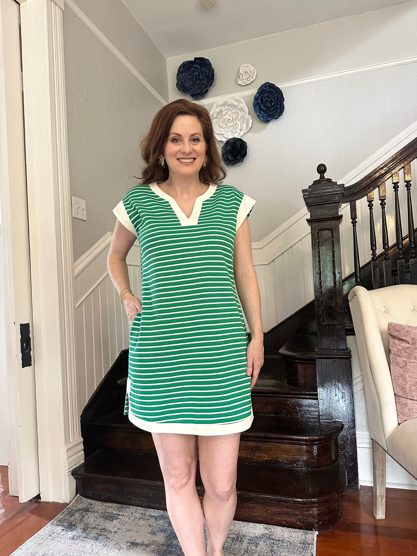 Green Striped Dress