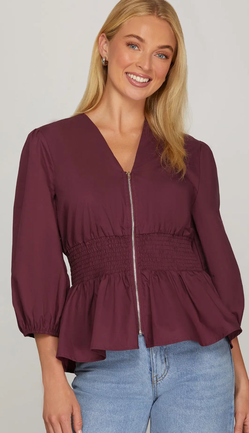 Plum zip top