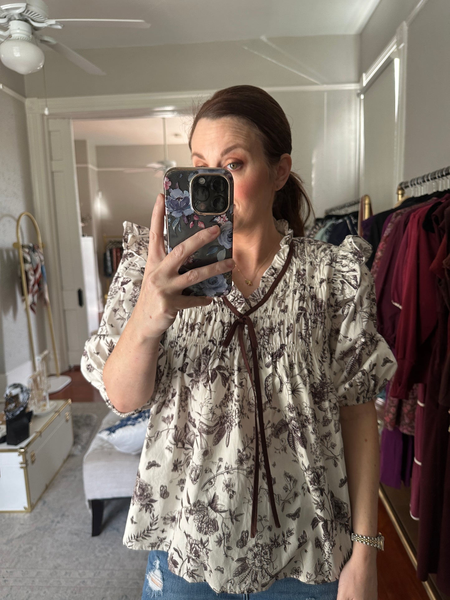 Brown garden blouse
