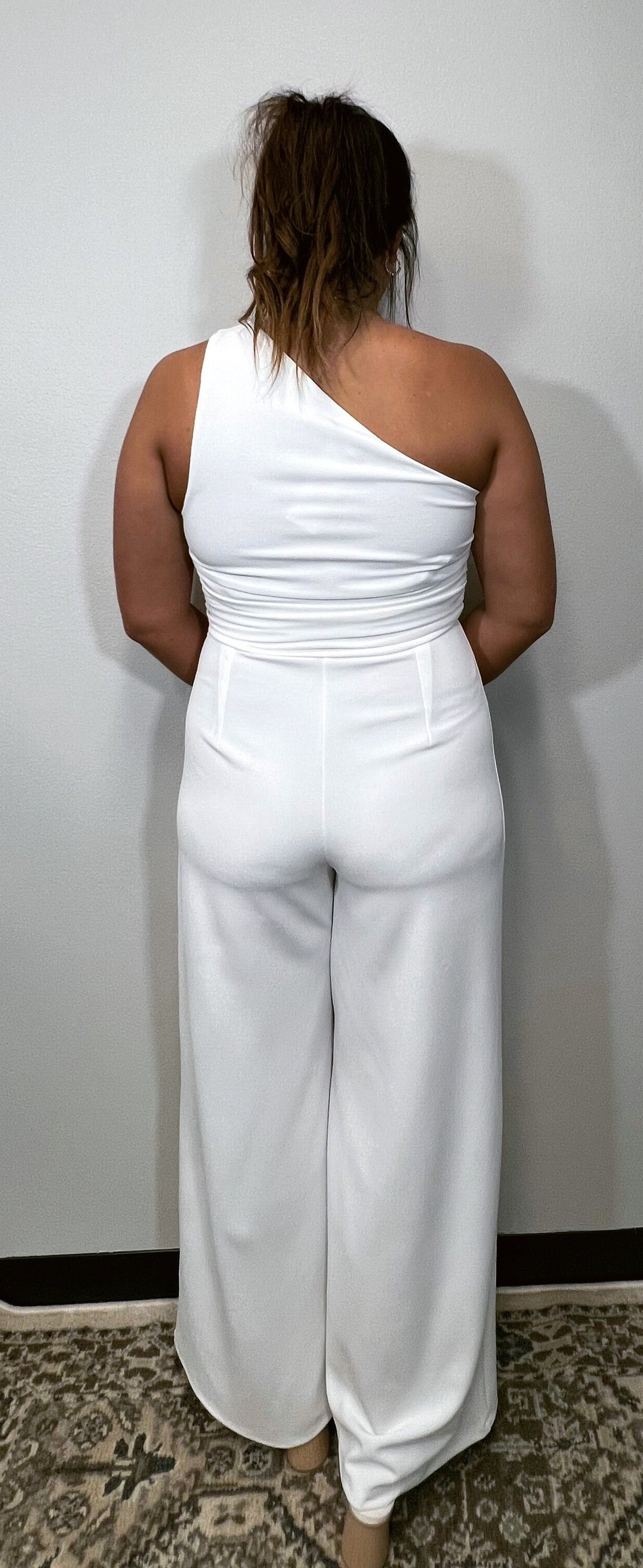 White One Shoulder Jumpsuit