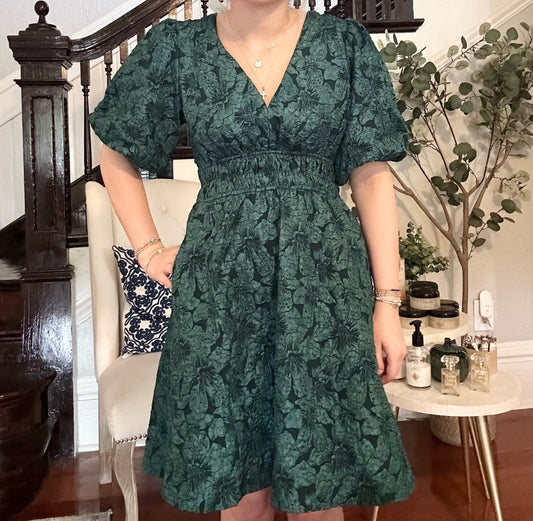 Emerald Floral Dress