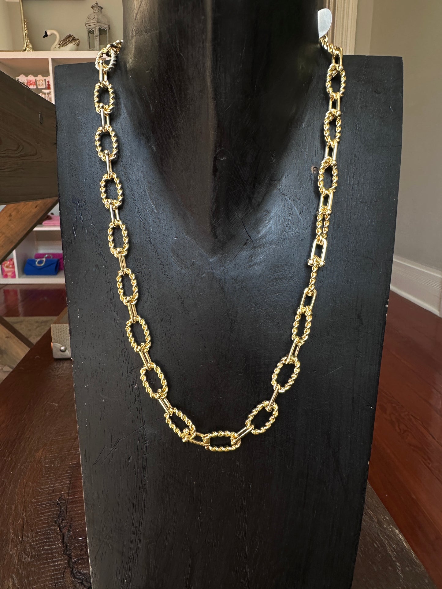 Kelli fancy link gold necklace