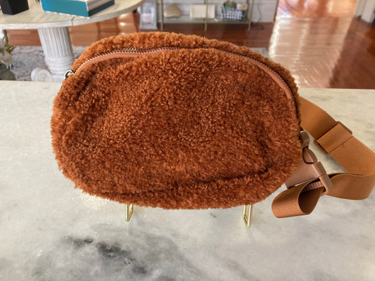 Brown Sherpa fleece Fanny pack