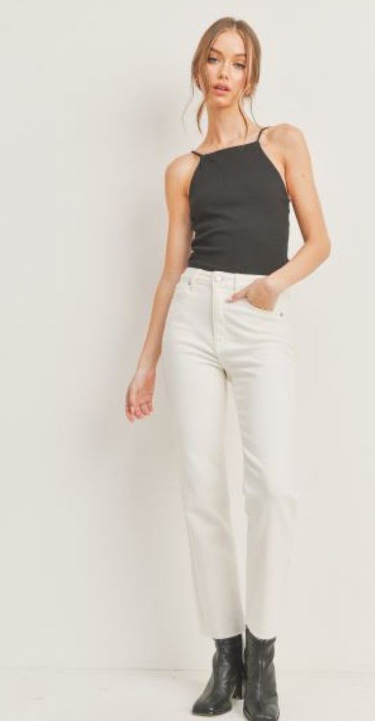 Cream Straight Jeans