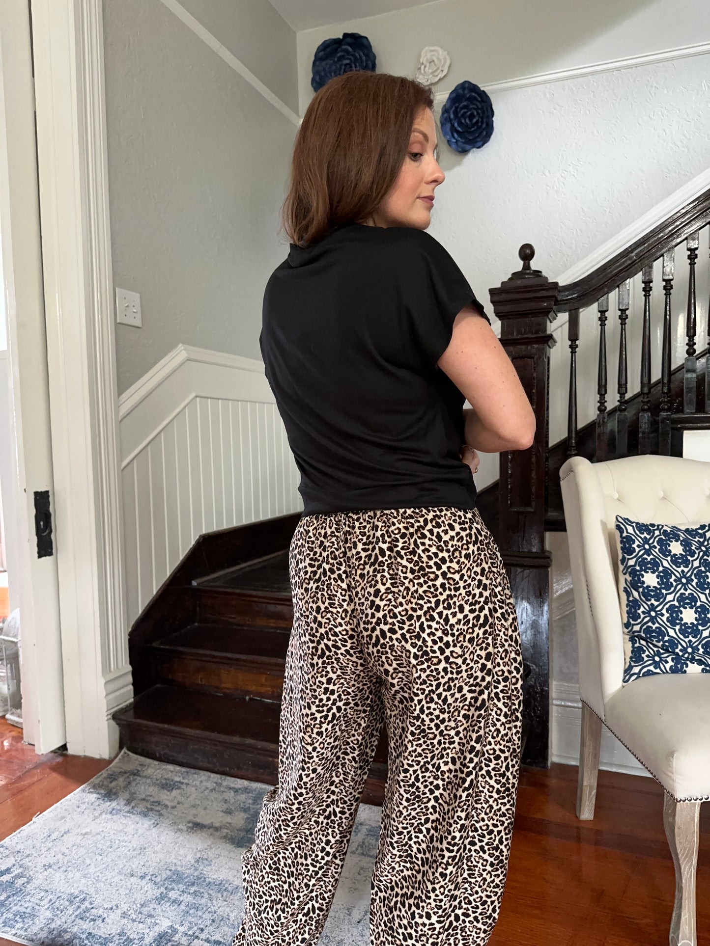 Black Front Twist Top