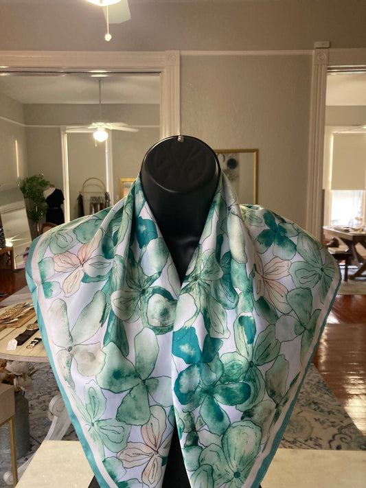 Green floral scarf