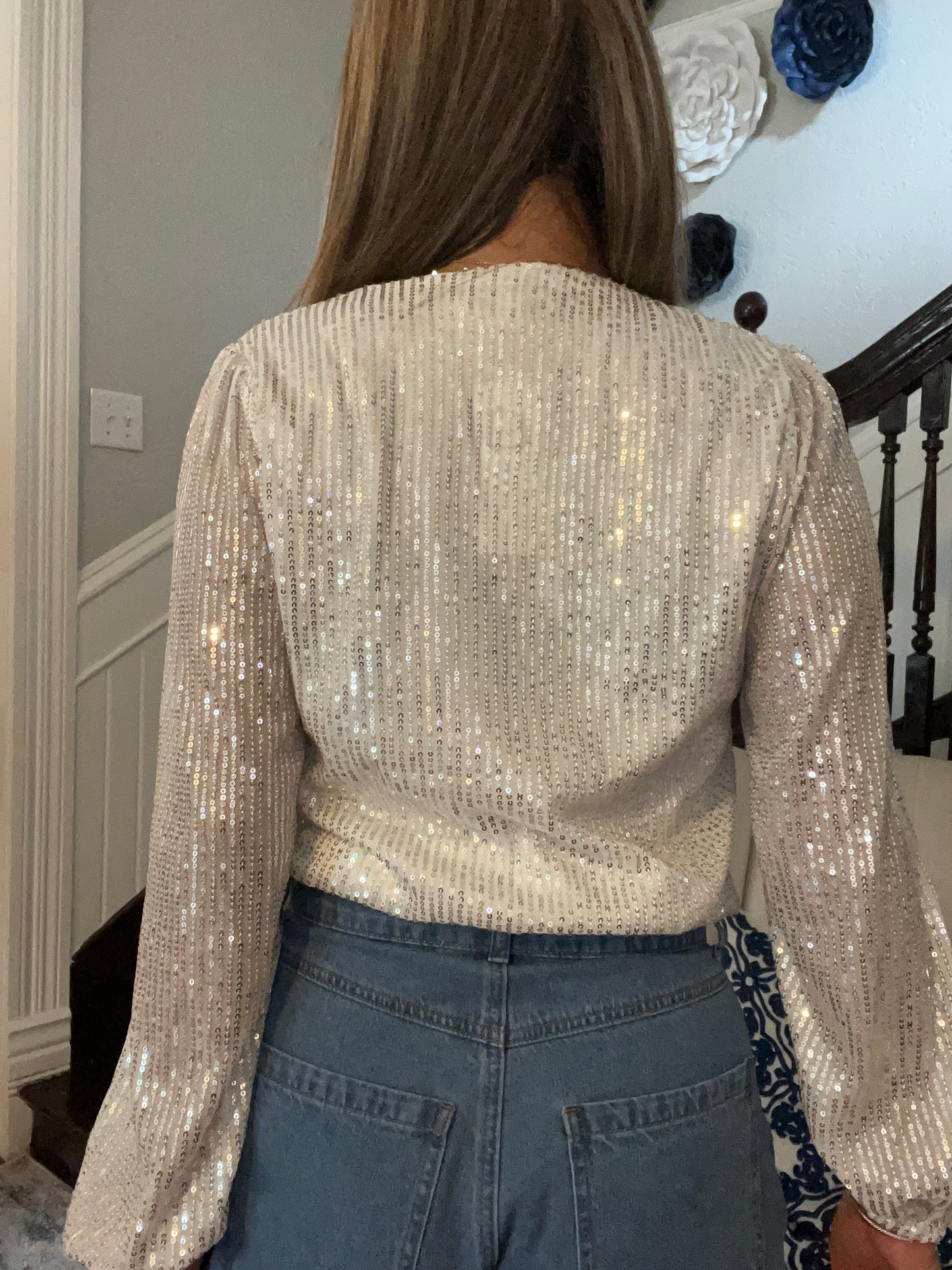 Silver Sequin Bodysuit