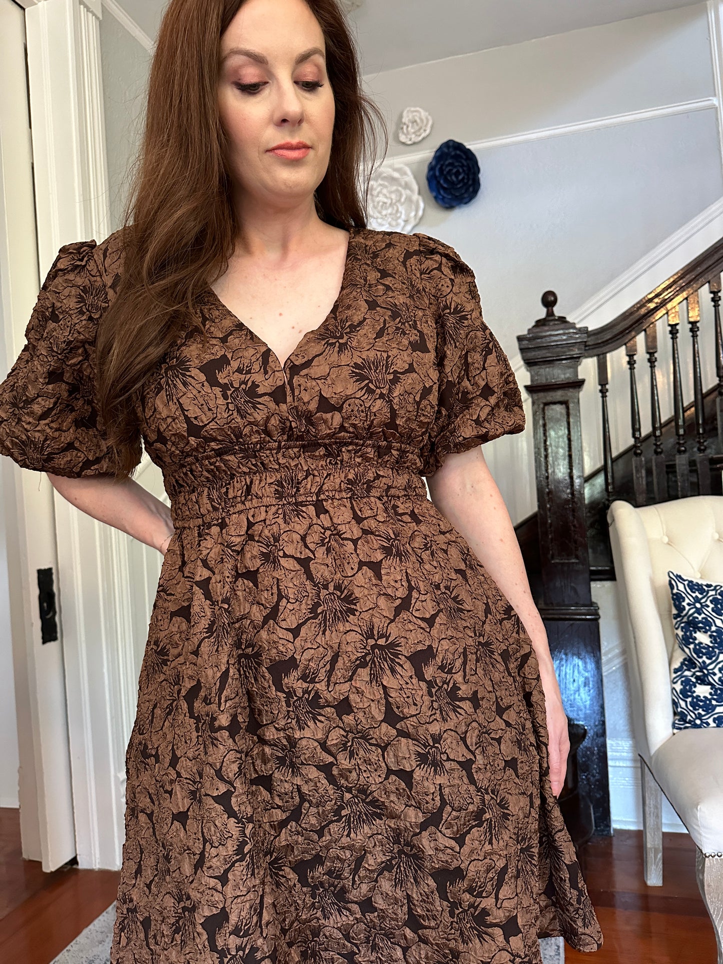 Bronze Floral Dress