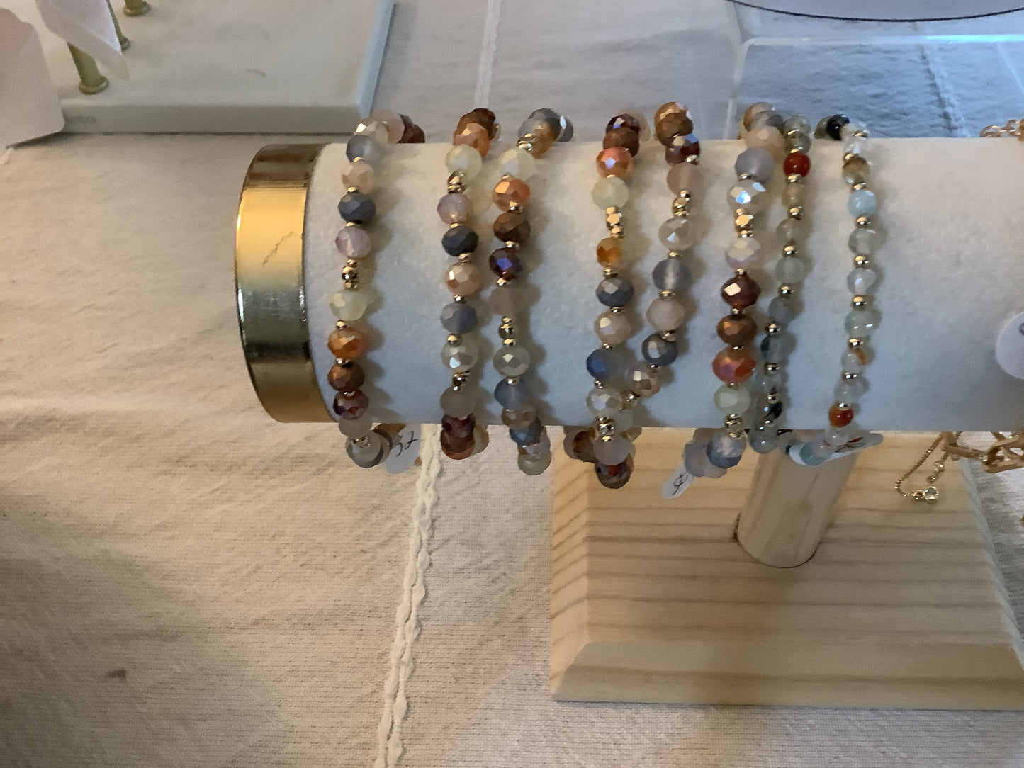 Crystal multi color stretch bracelet small bead
