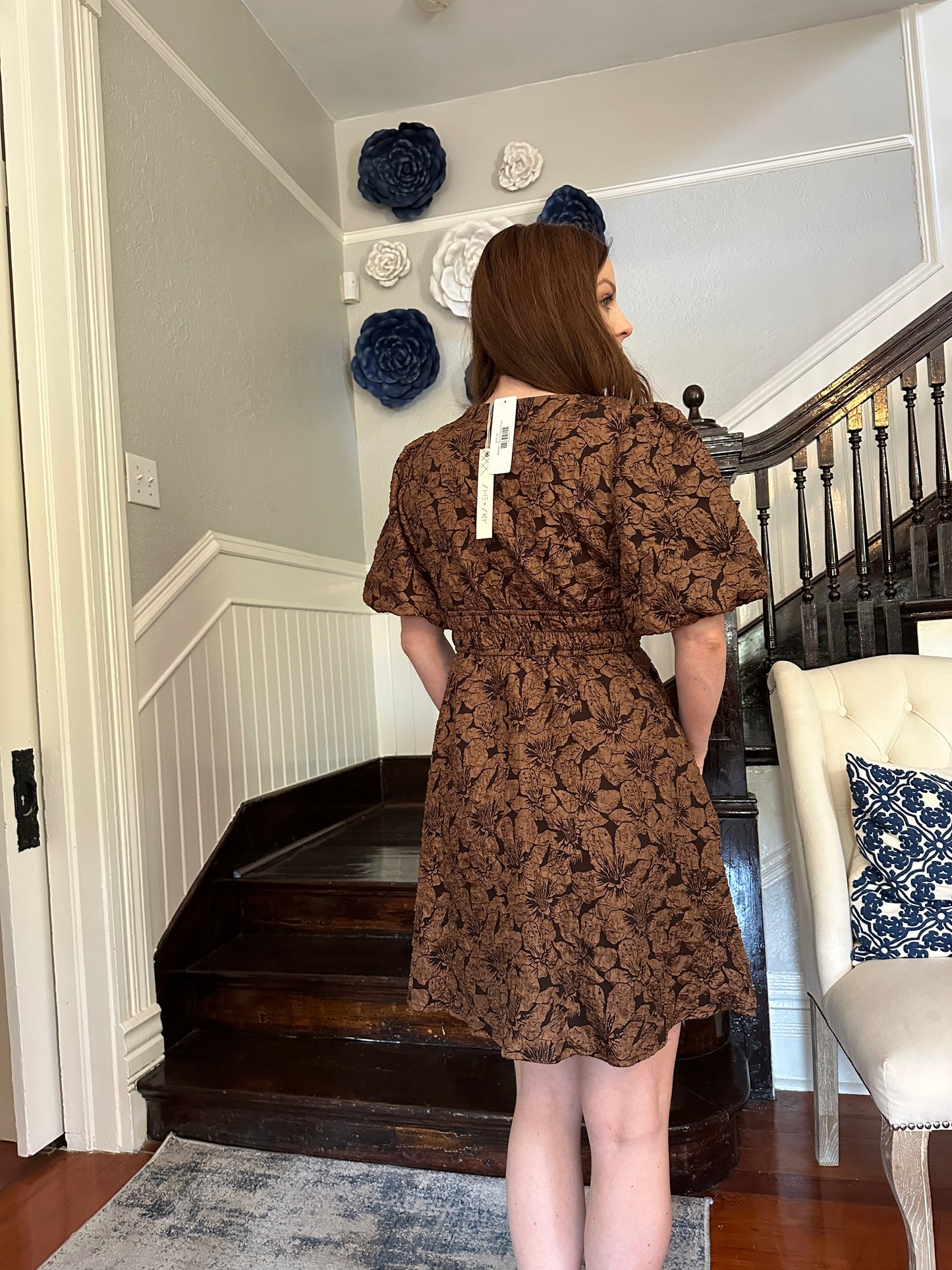 Bronze Floral Dress