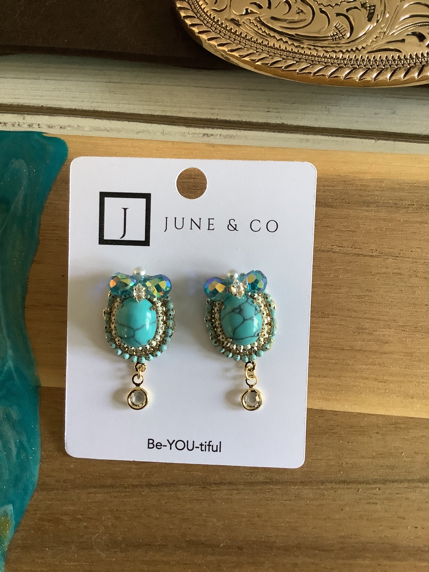 Derby Wreath Turquoise earrings