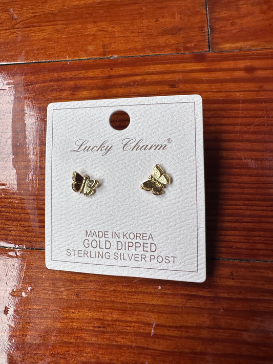 Raised butterfly earrings