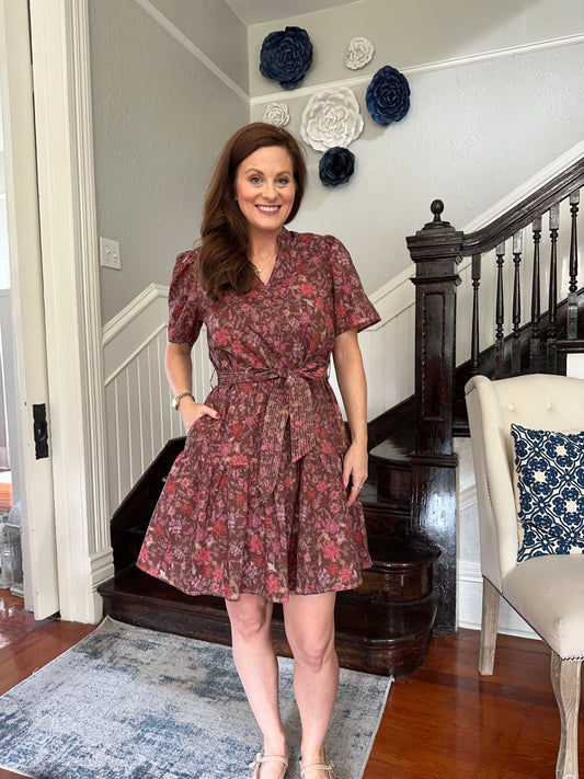 Brown Floral Dress