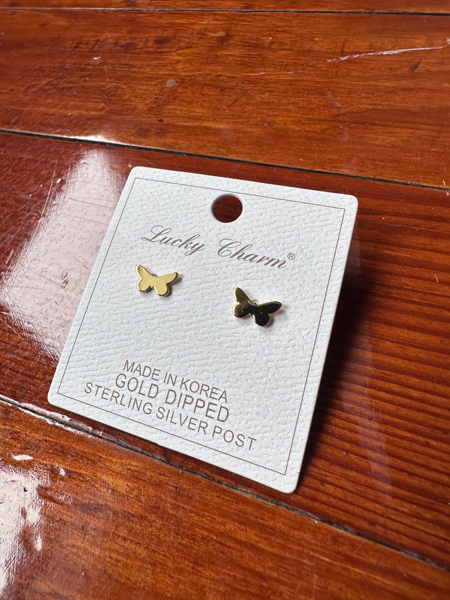 Flat butterfly earrings