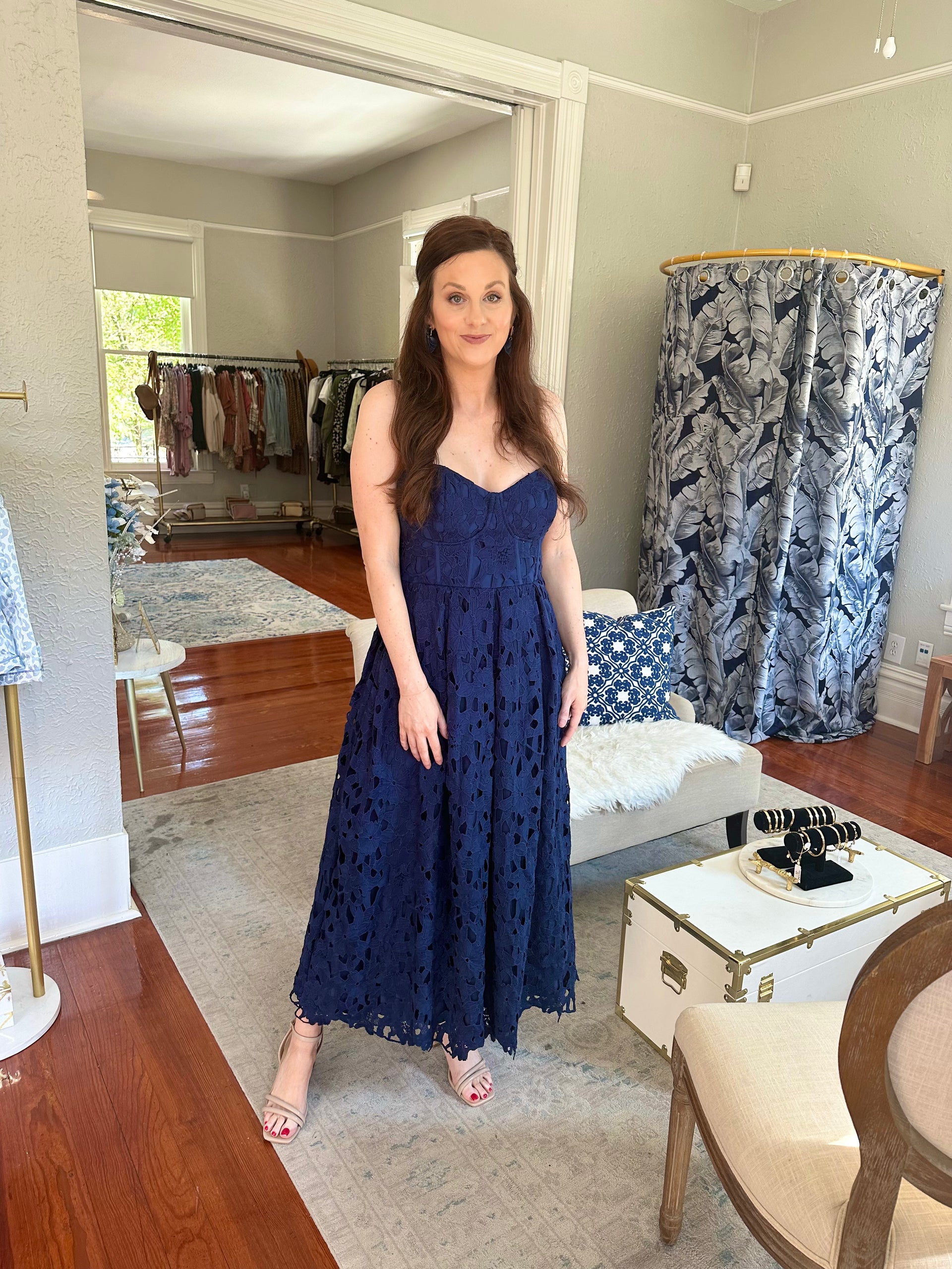 navy pleated dress navy lace pleated dress – June and Company