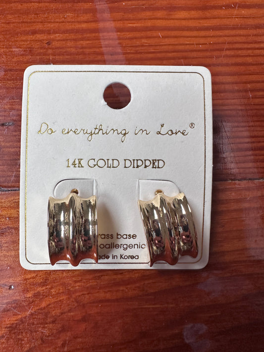 Wide semi hoop earrings