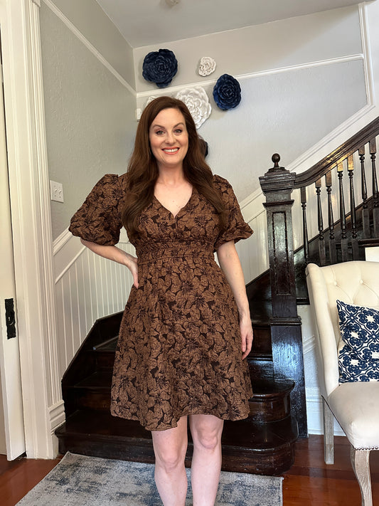 Bronze Floral Dress