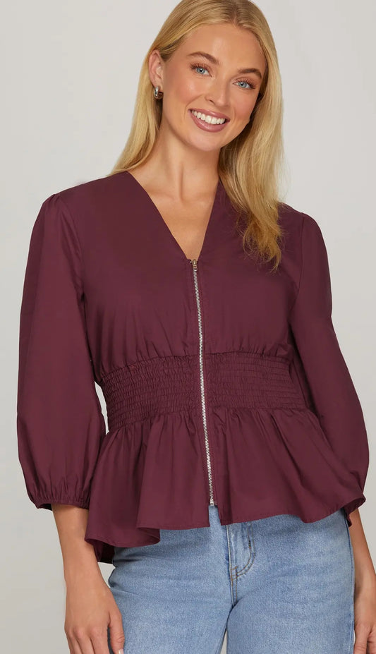 Plum zip top