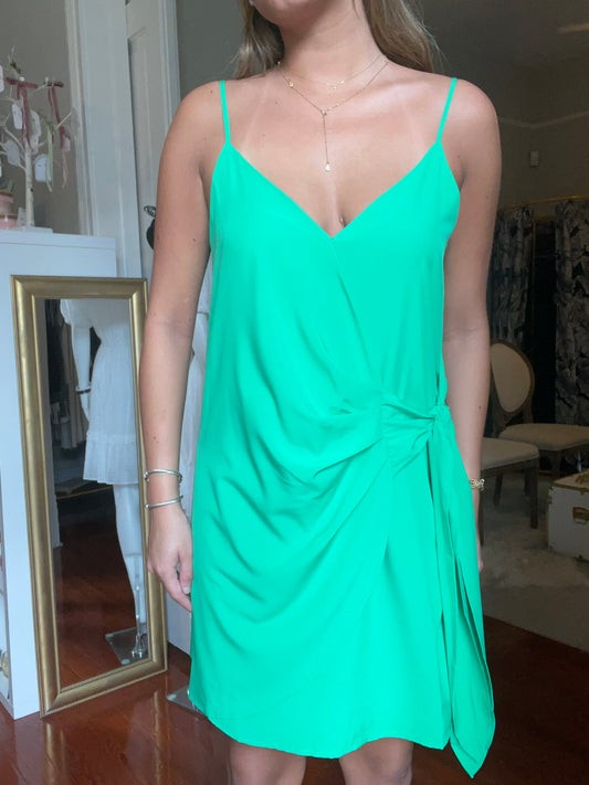 Green Strappy Mini Dress w/Waist Tie