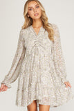 Floral Long Sleeve Tiered Dress