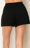 black linen shorts