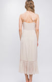 Tan button midi dress