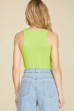lime green high neck body suit