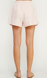 Pink White Striped Shorts
