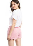 Baby pink scalloped shorts