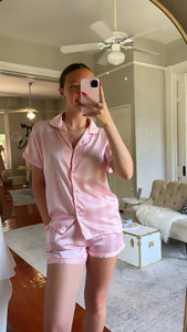 pink stripped pj shorts