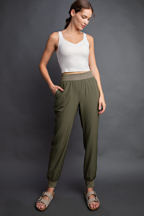 Olive High Rise Jogger
