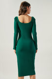 Hunter Green Knit Midi Dress