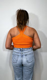 Orange Twist Halter Top