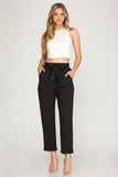 Black paperbag Pants