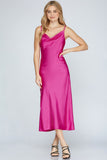 Hot pink silk dress