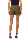 Olive Side Button Shorts