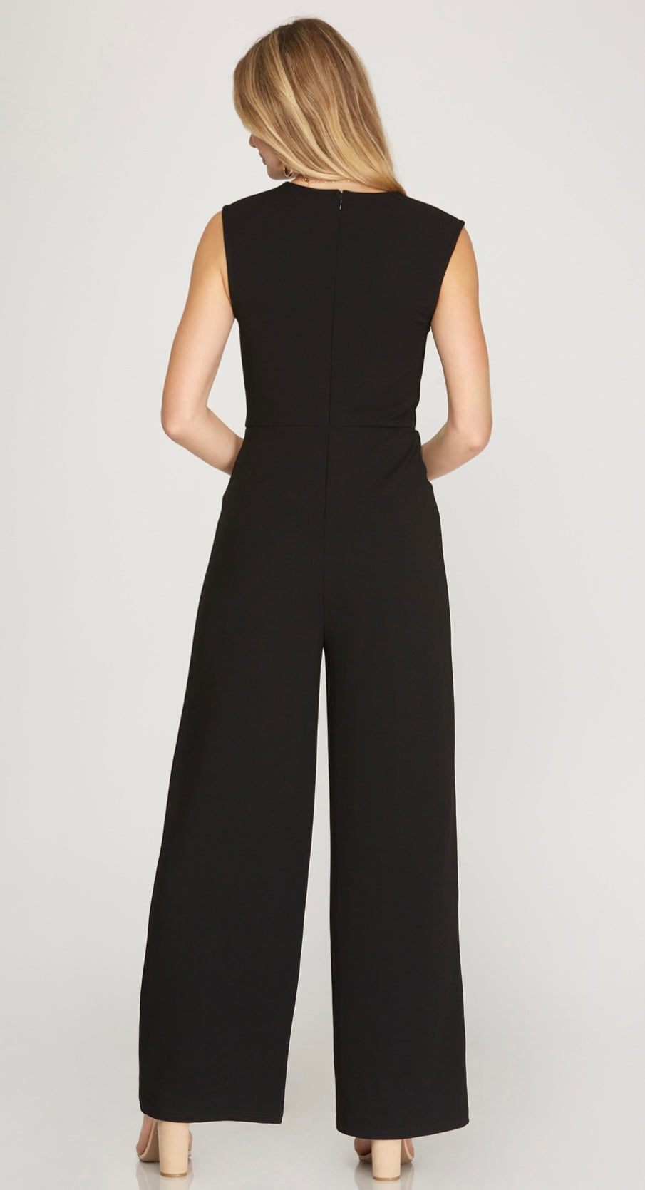 Black square best sale neck jumpsuit