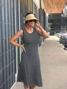 Black and White Striped Maxi Dress